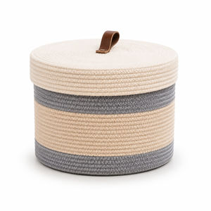 Cotton Basket with Lid for Stylish Organizer